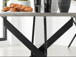 FurnitureboxUK Novara 120cm Round 6-Seater Dining Table With Black Metal Legs in Grey - thumbnail 6