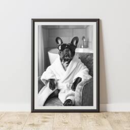 60 SECOND MAKEOVER French Bulldog Dressing Gown Animal Print - Size: A4 - thumbnail 1