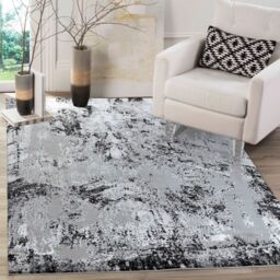 Desire Rugs Serenity Modern Abstract Acrylic Area Rug - Contemporary Style for Living Room, Bedroom or Hallway in Black - Size: 80 cm x 150 cm - thumbnail 8
