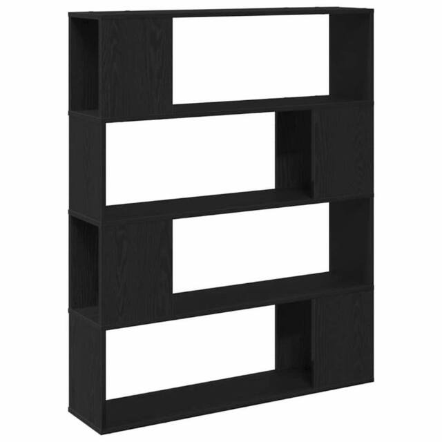 Berkfield Home TV Cabinet Black Oak Engineered Wood 100 x 24 x 124 cm - image 1