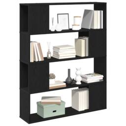 Berkfield Home TV Cabinet Black Oak Engineered Wood 100 x 24 x 124 cm - thumbnail 3