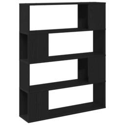 Berkfield Home TV Cabinet Black Oak Engineered Wood 100 x 24 x 124 cm - thumbnail 5