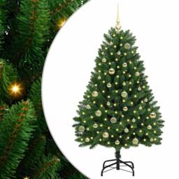 Berkfield Home Artificial Christmas Tree with Stand Green 150 cm PVC & Metal - thumbnail 2
