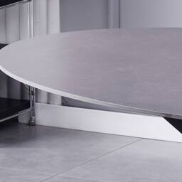 Artemis Home Gricio 160cm x 90cm Grey Stone Oval Dining Table - Size: 160 cm x 90 cm - thumbnail 3