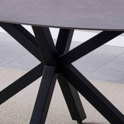 Artemis Home Gricio 160cm x 90cm Grey Stone Oval Dining Table - Size: 160 cm x 90 cm - thumbnail 2