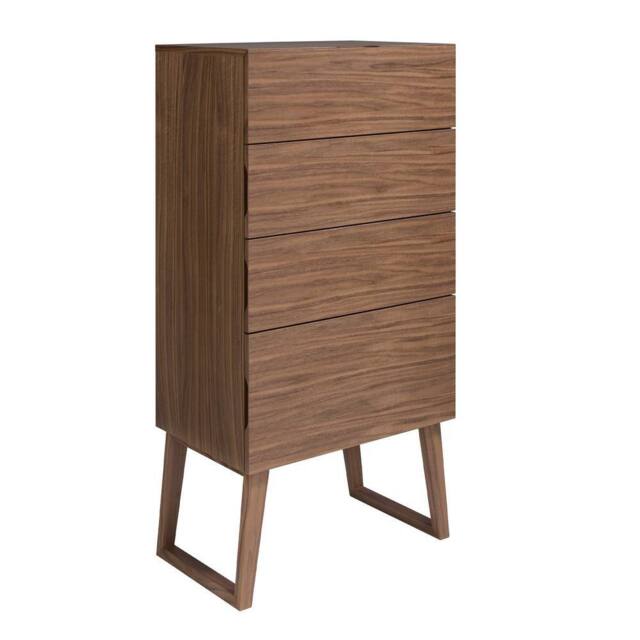 Angel Cerda Walnut 4-Drawer Chiffonier 59x45x120 cm in Brown - Size: 59 x 45 x 120 cm - image 1