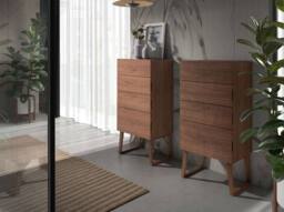 Angel Cerda Walnut 4-Drawer Chiffonier 59x45x120 cm in Brown - Size: 59 x 45 x 120 cm - thumbnail 5