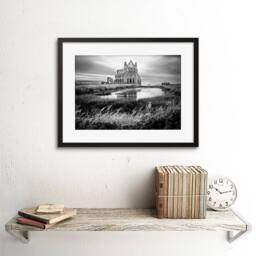 "Artery8 Photo Landscape Whitby Abbey England Home Decor 12x16"" Framed Art in Grey - Size: W12"" x H16""" - thumbnail 2