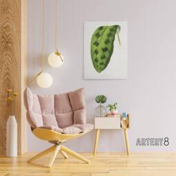 "Artery8 AF Lydon Benjamin Fawcett Maranta Pardina Leaf Canvas Wall Art Print in White - Size: W12"" x H16""" - thumbnail 3