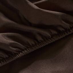 OHS Plain Bed Sheet Microfibre Deep Fitted Soft in Brown - Size: Double - thumbnail 3