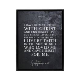 "Artery8 Galatians 2 20 Christ Lives In Me Bible Quote Framed Canvas Wall Art Print in Grey - Size: W12"" x H16""" - thumbnail 1