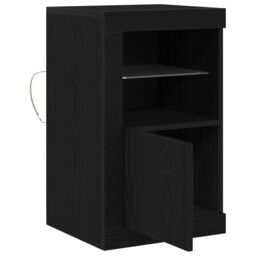 Berkfield Home Side Cabinets with LED Lights 2 pcs Black Oak 41x37x67 cm - Size: 41 x 37 x 67 cm - thumbnail 6