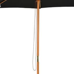 OUTSUNNY 3m Fir Wooden Garden Parasol Sun Shade Outdoor Umbrella Canopy in Black - thumbnail 9