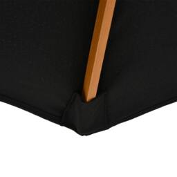 OUTSUNNY 3m Fir Wooden Garden Parasol Sun Shade Outdoor Umbrella Canopy in Black - thumbnail 8