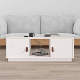 Berkfield Home Coffee Table White 100x50x35 cm Solid Wood Pine - Size: 100 x 50 x 35 cm