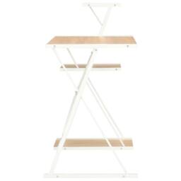 Berkfield Home Desk with Shelf White & Oak 116x50x93 cm - Size: 116 x 50 x 93 cm - thumbnail 3