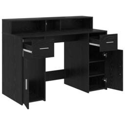 Berkfield Home Desk Black Oak 120x55x91 cm Engineered Wood - Size: 120 x 55 x 91 cm - thumbnail 6