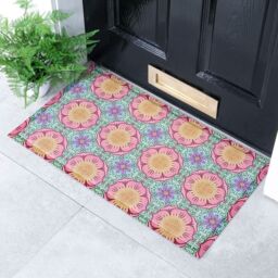 Artsy Mats Vibrant Floral Pattern Indoor & Outdoor Doormat - 70x40cm - Size: 40 cm x 70 cm - thumbnail 1