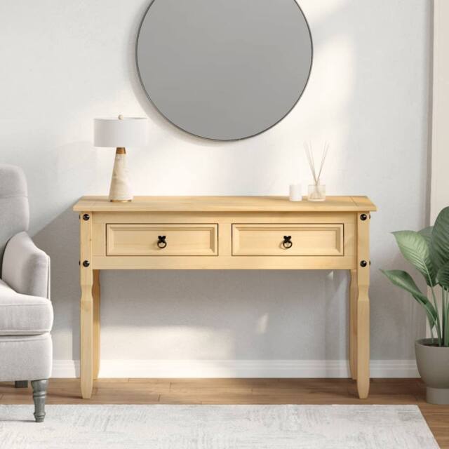 Berkfield Home Beautiful Console Table Corona 115x46x73 cm Solid Wood Pine in Light Brown - Size: 115 x 46 x 73 cm - image 1