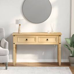Berkfield Home Beautiful Console Table Corona 115x46x73 cm Solid Wood Pine in Light Brown - Size: 115 x 46 x 73 cm