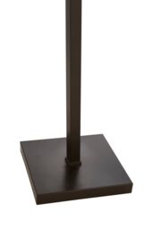 Orsina Square Deco Floor Lamp, Multicoloured Glass Shade With Textured Finish, Rustic Bronze Iron Frame - thumbnail 4