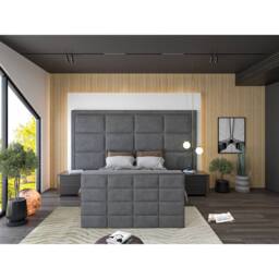 KDMD Copenhagen Upholstered Grey Television Bed Frame - Size: Small Double - thumbnail 2