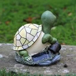 EONLION Large Solar Powered Garden Ornament Tortoise Turtle Light Up in Green - thumbnail 2