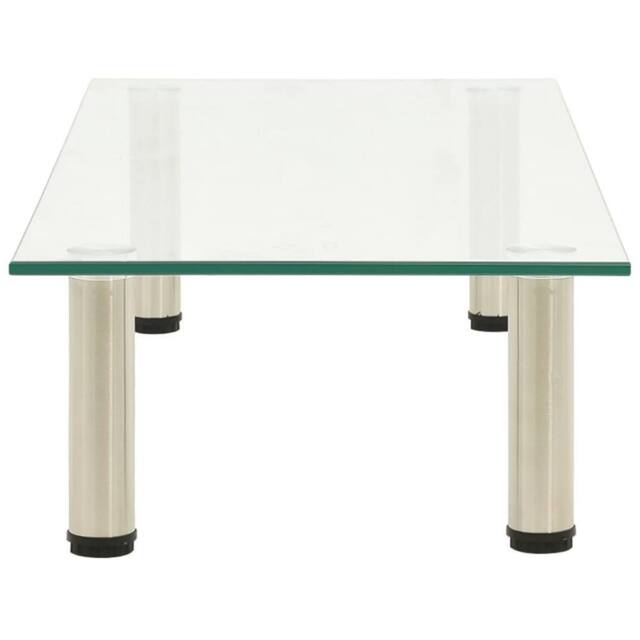 Berkfield Home TV Stand Transparent 80x35x17 cm Tempered Glass in Clear - Size: 80 x 35 x 17 cm - image 1