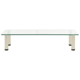 Berkfield Home TV Stand Transparent 80x35x17 cm Tempered Glass in Clear - Size: 80 x 35 x 17 cm - thumbnail 3