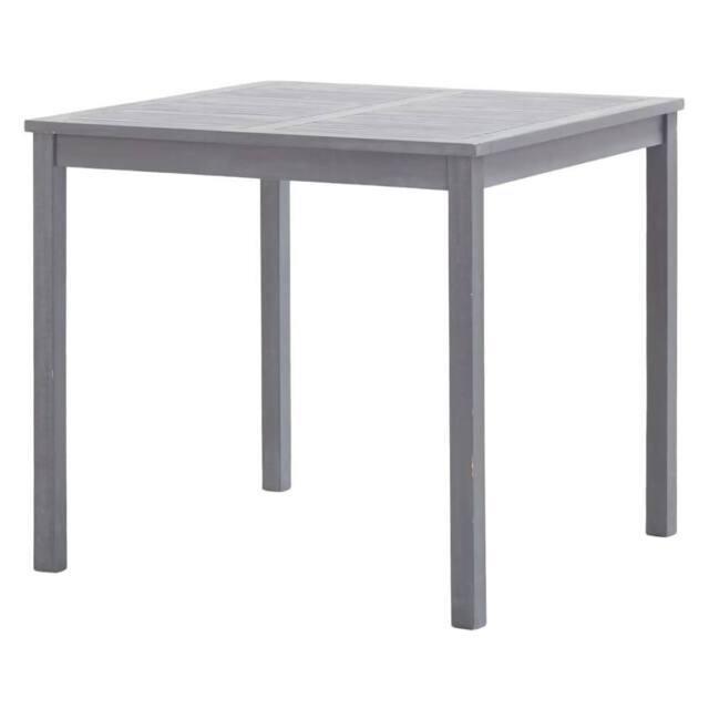 Berkfield Home Garden Table Grey 80x80x74 cm Solid Acacia Wood - Size: 80 x 80 x 74 cm - image 1