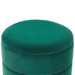 Wyld and Coco Dark Green Velvet Storage Pouffe with Gold Base - thumbnail 5