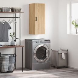Berkfield Home Wall Mounted Cabinet Sonoma Oak 34.5x34x90 cm in Brown - thumbnail 1