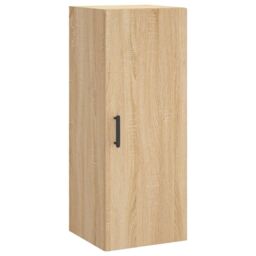 Berkfield Home Wall Mounted Cabinet Sonoma Oak 34.5x34x90 cm in Brown - thumbnail 2