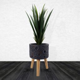 Leaf Moon Black Planter with Stand - thumbnail 3