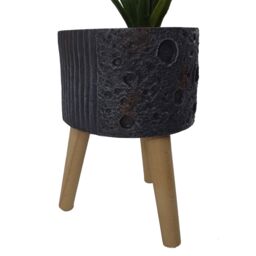Leaf Moon Black Planter with Stand - thumbnail 5