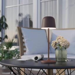 Mannera Steel Auburn & White Touch Dimmer Table Lamp