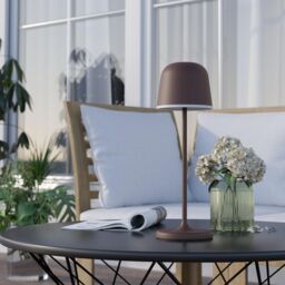 Eglo Mannera Steel Auburn & White Touch Dimmer Table Lamp in Brown - thumbnail 2