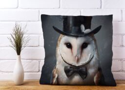 Warren Reed - Designer Owl In A Top Hat Cushions - Size: 33 cm x 48 cm - thumbnail 2