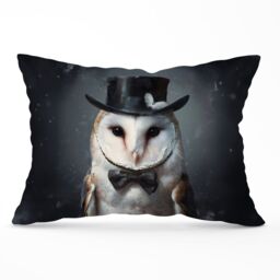 Warren Reed - Designer Owl In A Top Hat Cushions - Size: 33 cm x 48 cm - thumbnail 1