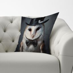 Warren Reed - Designer Owl In A Top Hat Cushions - Size: 33 cm x 48 cm - thumbnail 3