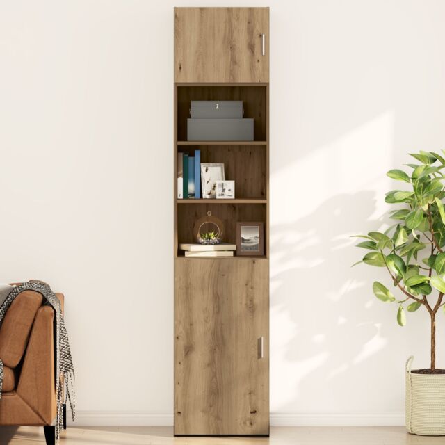 Berkfield Home Wall Cabinet Artisan oak 50 x 42.5 x 40 cm Engineered wood in Brown - image 1