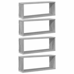 Berkfield Home Wall Cube Shelves 4 pcs Grey Sonoma 60x15x23 cm Engineered Wood - Size: 60 x 15 x 23 cm - thumbnail 3