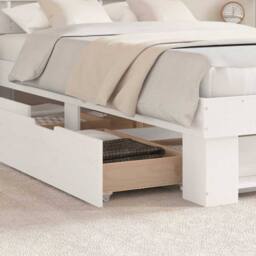 Berkfield Home with Drawer with Headboard with Storage White 140 x 190 cm Solid - thumbnail 5