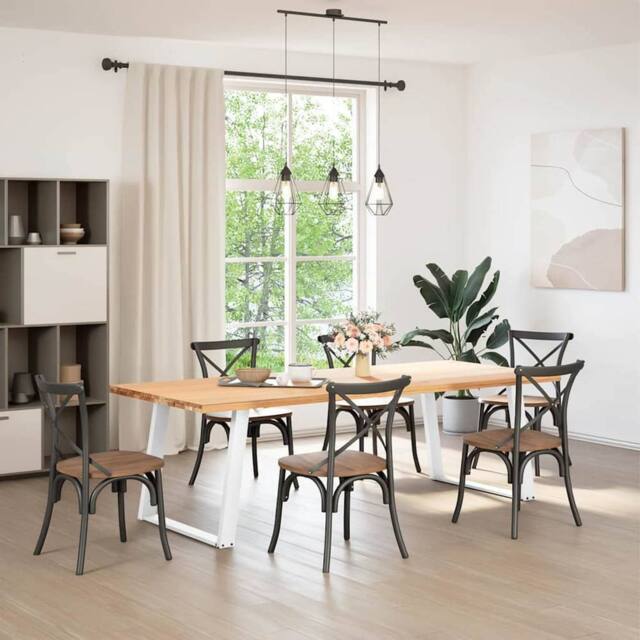 Berkfield Home Modern vidXL Dining Table Legs U-Shaped 2 pcs White 90x(72-73) cm - image 1