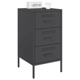 Berkfield Home Sturdy Bedside Cabinets 2 pcs Black 36x39x68 cm Steel - Size: 36 x 39 x 68 cm - thumbnail 1