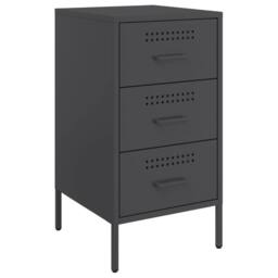 Berkfield Home Sturdy Bedside Cabinets 2 pcs Black 36x39x68 cm Steel - Size: 36 x 39 x 68 cm - thumbnail 5