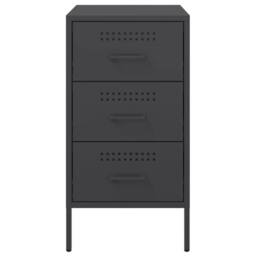 Berkfield Home Sturdy Bedside Cabinets 2 pcs Black 36x39x68 cm Steel - Size: 36 x 39 x 68 cm - thumbnail 6