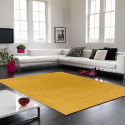 The Rug Shop UK Yellow Handmade Luxurious Easy to clean Optical 3D Area Rug - Size: 200 cm x 290 cm - thumbnail 1
