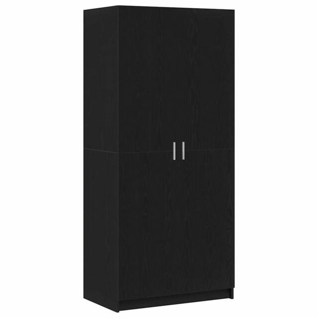 Berkfield Home Wardrobe Black Oak 80x51x180 cm Engineered Wood - Size: 80 x 51 x 180 cm - image 1