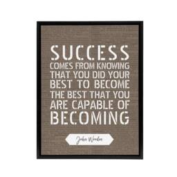 "Artery8 Basketball Quote John Wooden Success Your Best Framed Canvas Wall Art Print in Brown - Size: W24"" x H32""" - thumbnail 1